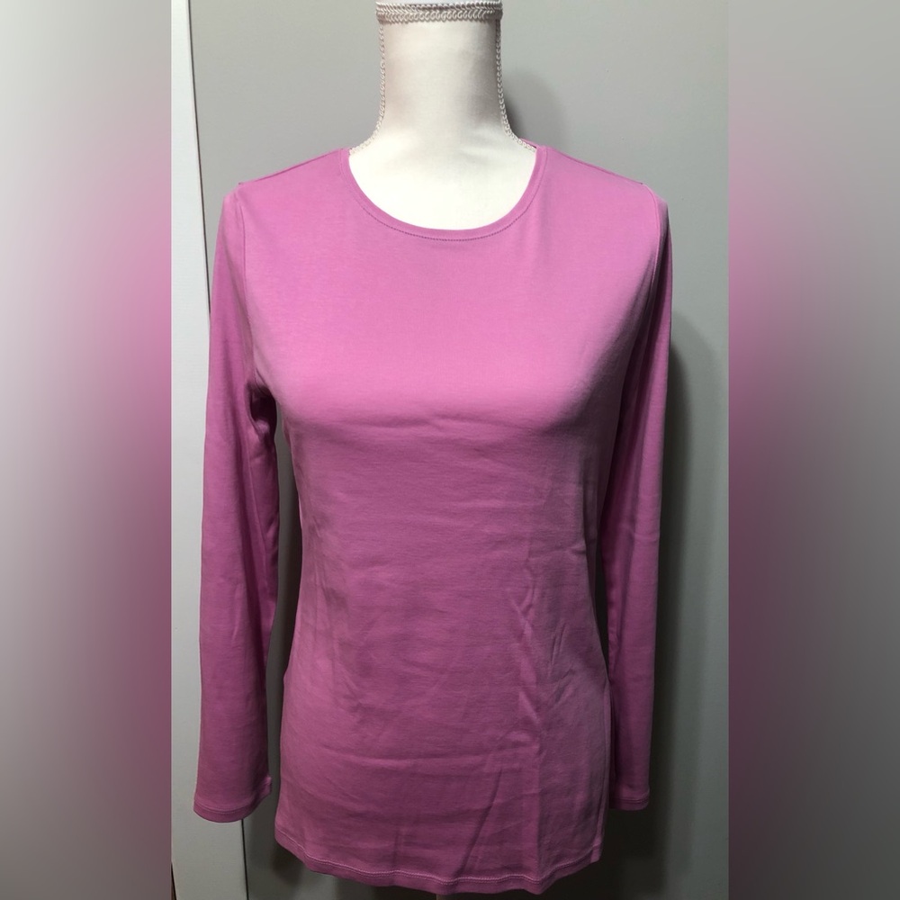 Talbots Pink Long Sleeve Women's Top Size M.